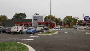 Save A Lot store with wide parking spaces in front