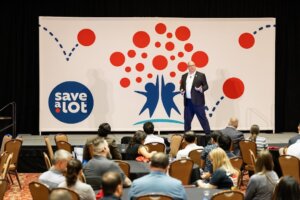 Save A Lot team engaged with independent grocery store operators at the 2025 NGA Show and Save A Lot Food Show
