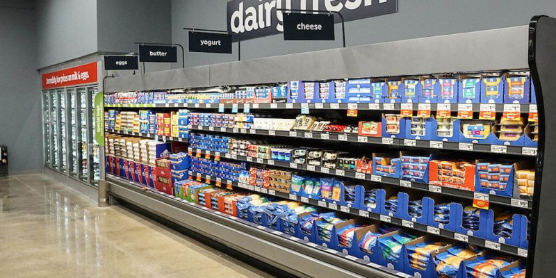 Dairy section at a Save A Lot